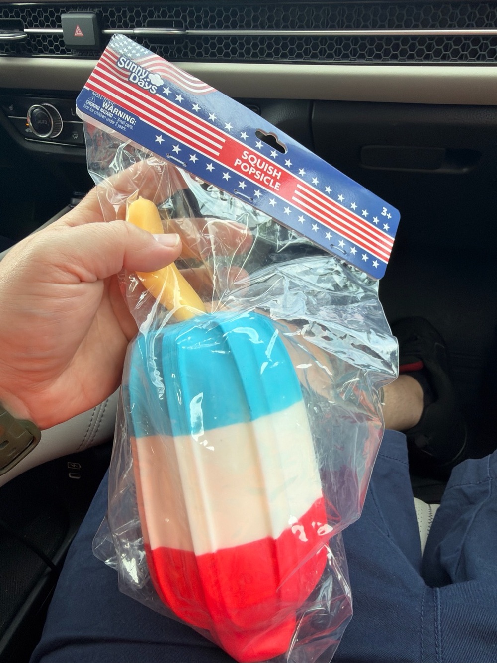 Squeeze Popsicle Plush Toy by Squeeze - Red White Blue with Yellow Stick